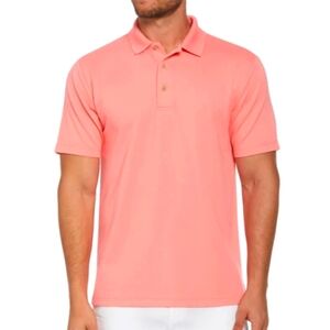Cubavera Polo Textured Solid sz XL Shell Pink Classic Fit Moisture Wicking